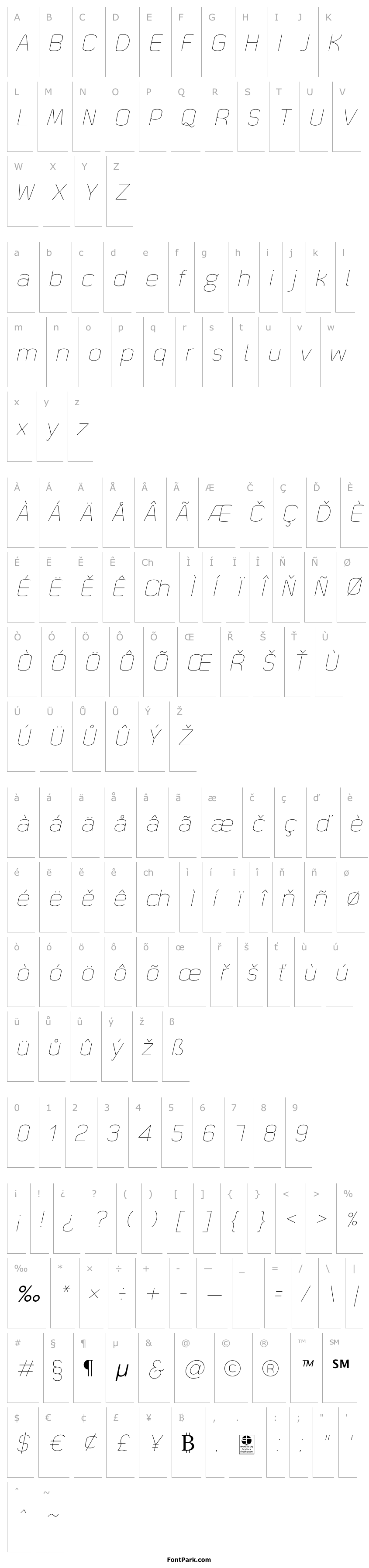 Overview Quizma Thin Italic Demo
