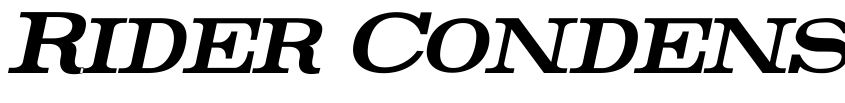 Preview Rider Condensed Bold Italic