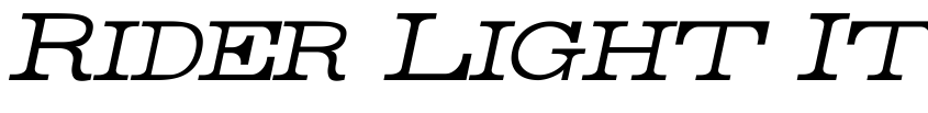 Preview Rider Light Italic