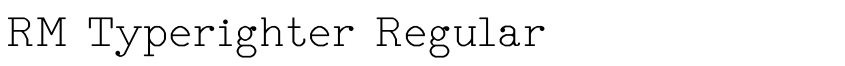 Preview RM Typerighter Regular
