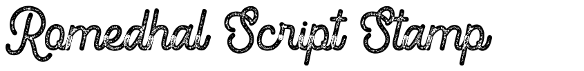 Font Romedhal Script Stamp by Fahrul Arjianto