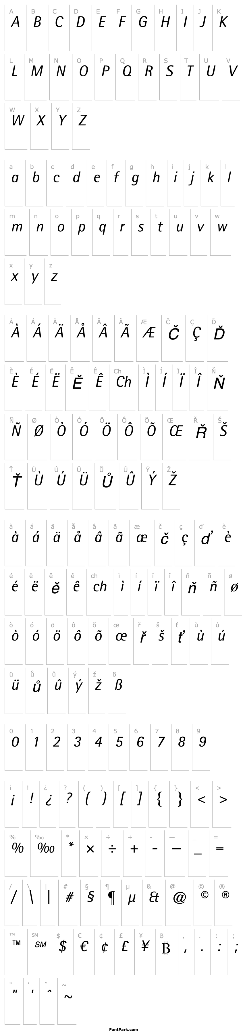 Přehled RotisSemiSansStd-Italic