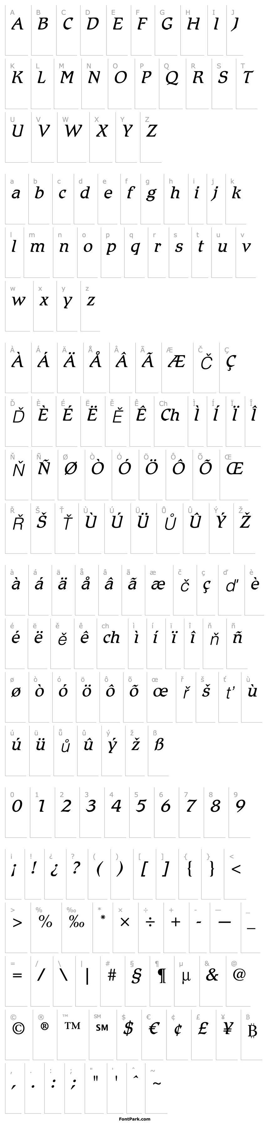 Overview RomicStd-LightItalic