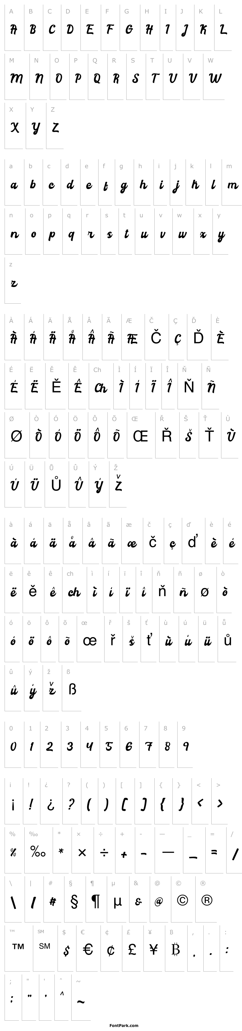 Overview RachaelScript-Regular