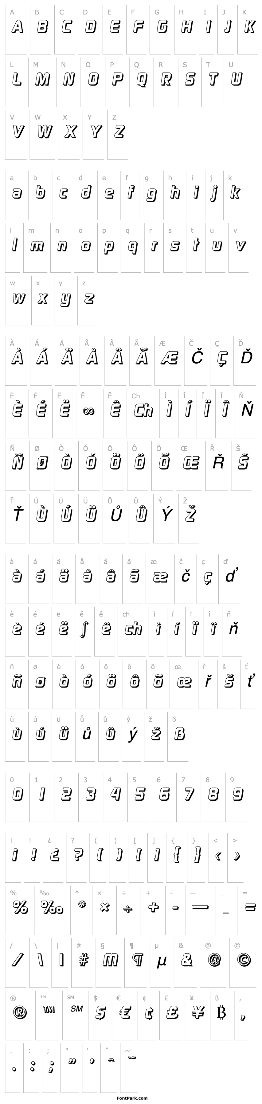 Overview RandyBeckerShadow-ExtraBold-Italic