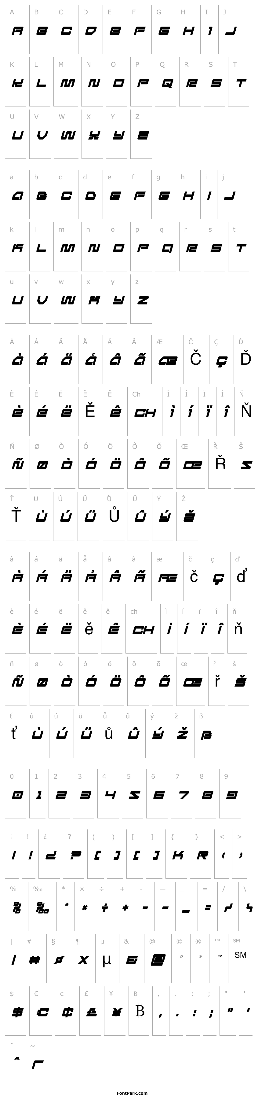 Přehled Ranger Force Condensed Italic