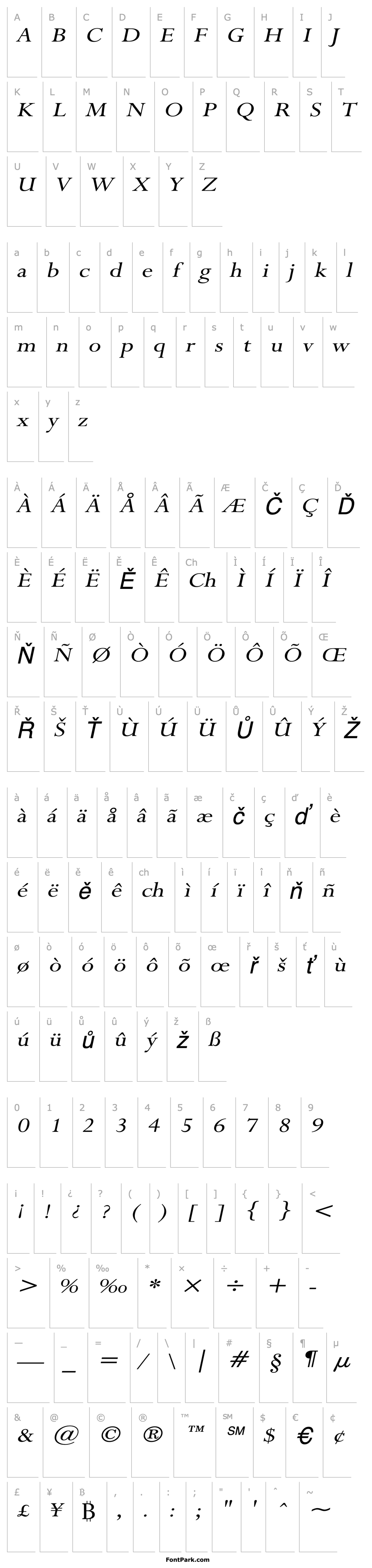 Přehled Rapid Wide Italic