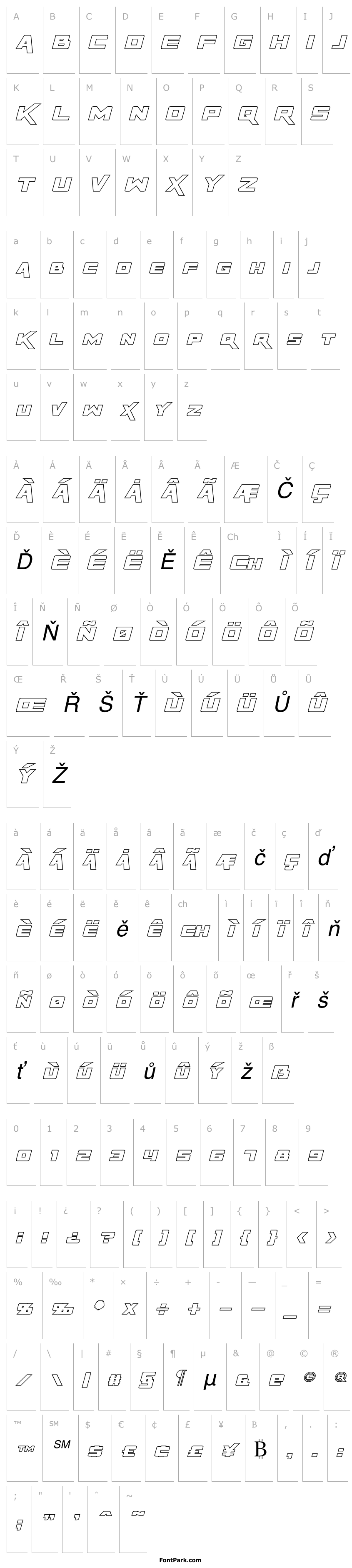 Přehled Rapier Zero Hollow Italic