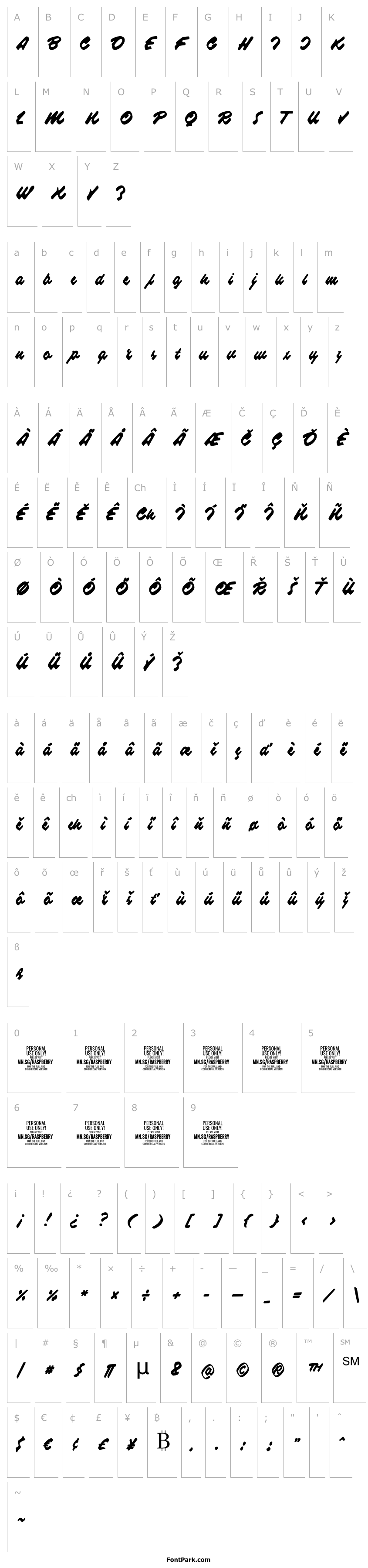 Přehled Raspberry Script PERSONAL USE