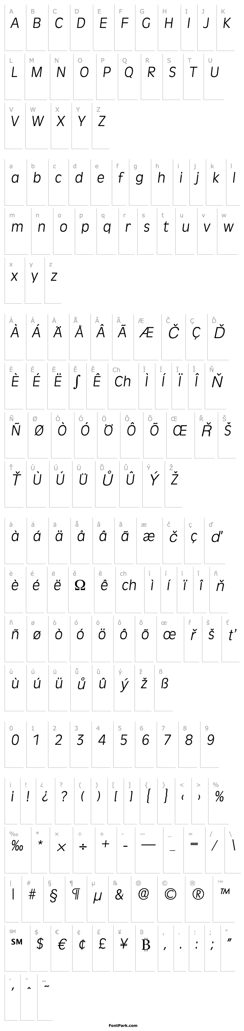 Overview Ravenna-Serial-Light-RegularItalic