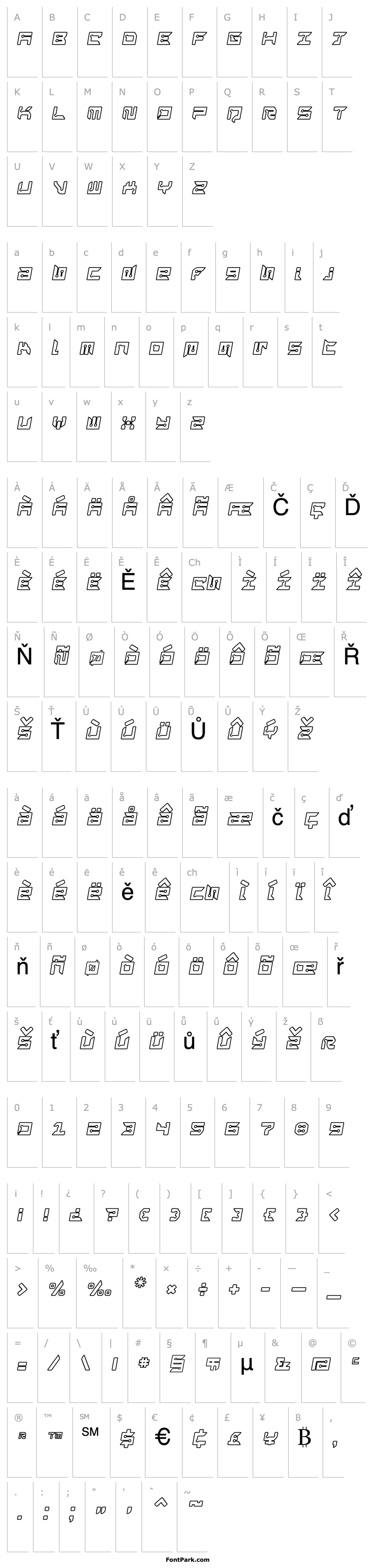 Overview RayzorBlunt Outline Italic