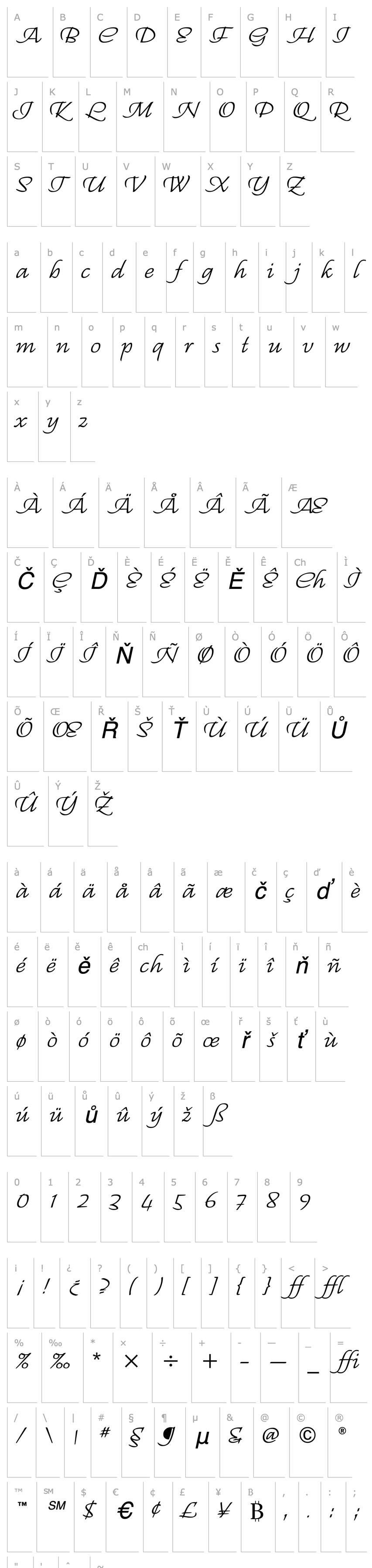 Overview Regallia Script Itc