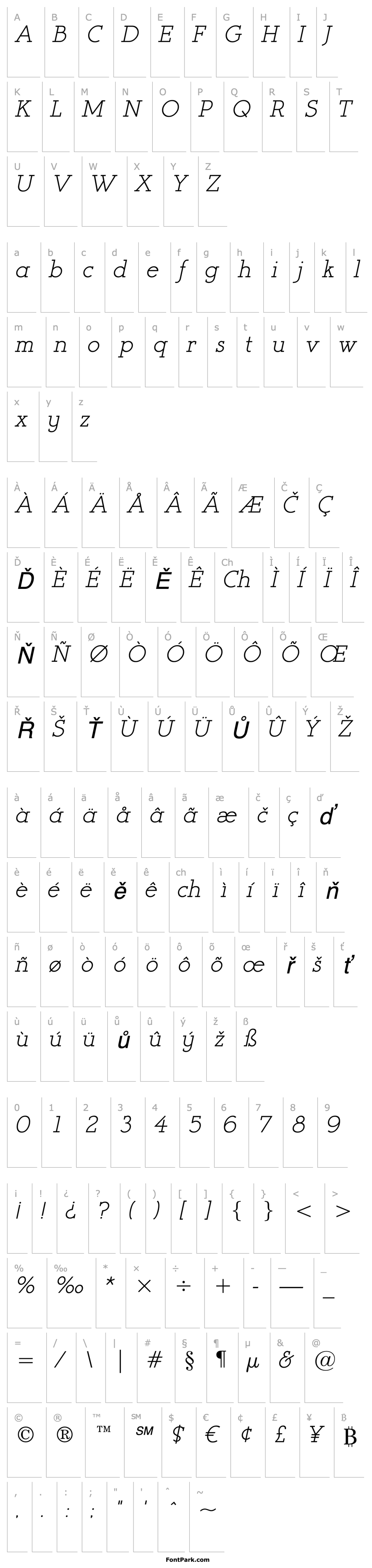 Overview Register Serif BTN Oblique