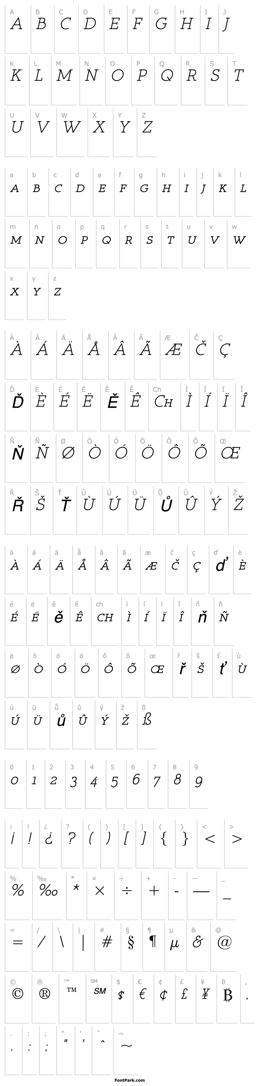 Overview Register Serif BTN SC Oblique