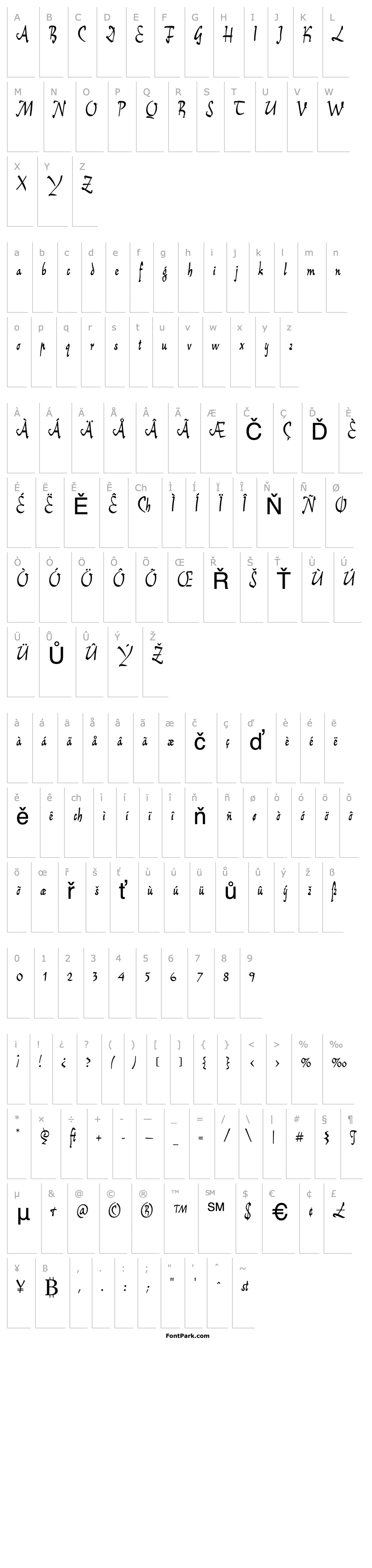 Overview ReinerScript-Regular