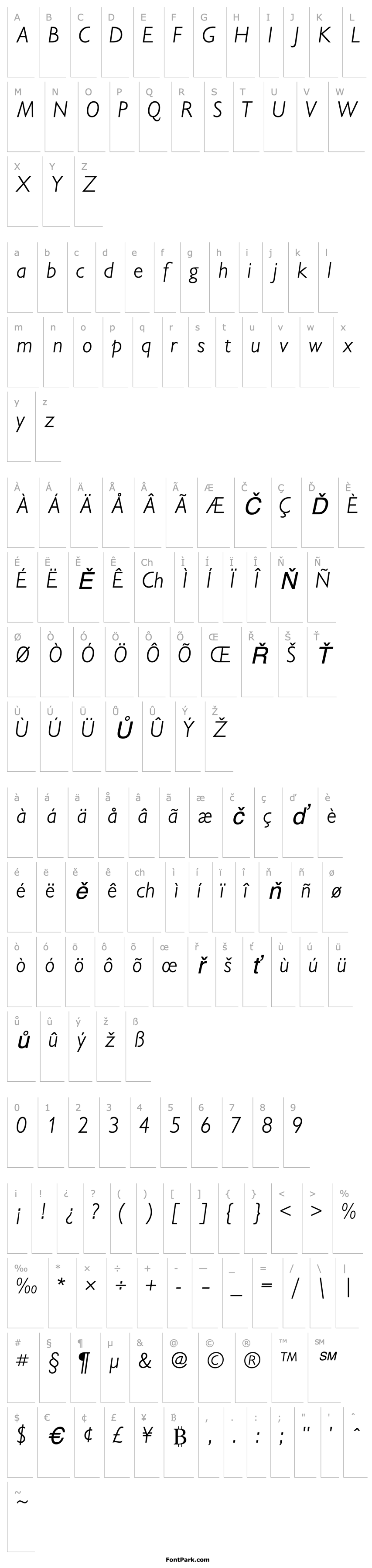 Přehled ReparteeSSK Italic