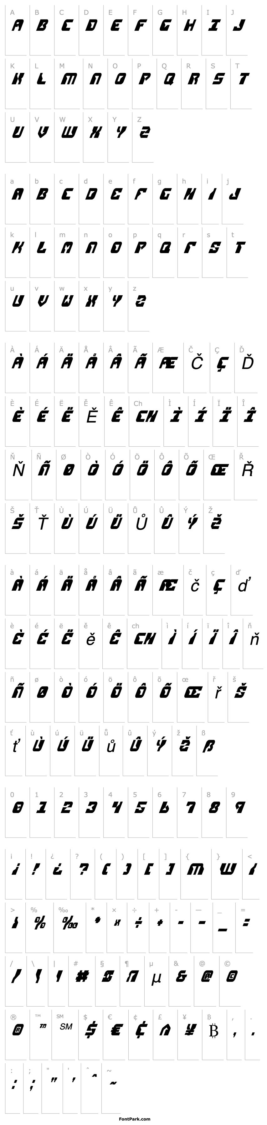 Přehled Replicant Condensed Italic