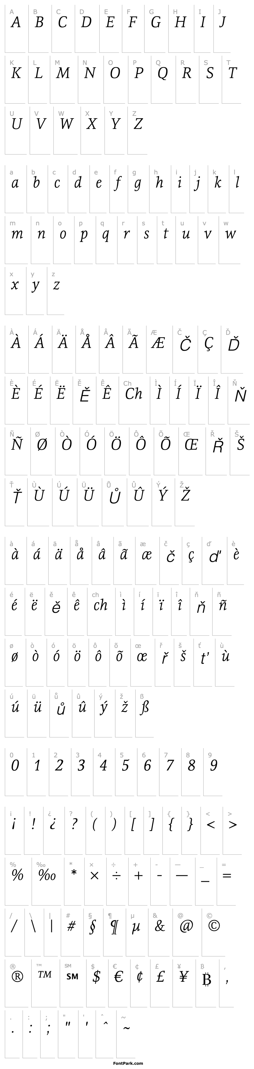 Overview ResavskaITCStd-LightItalic