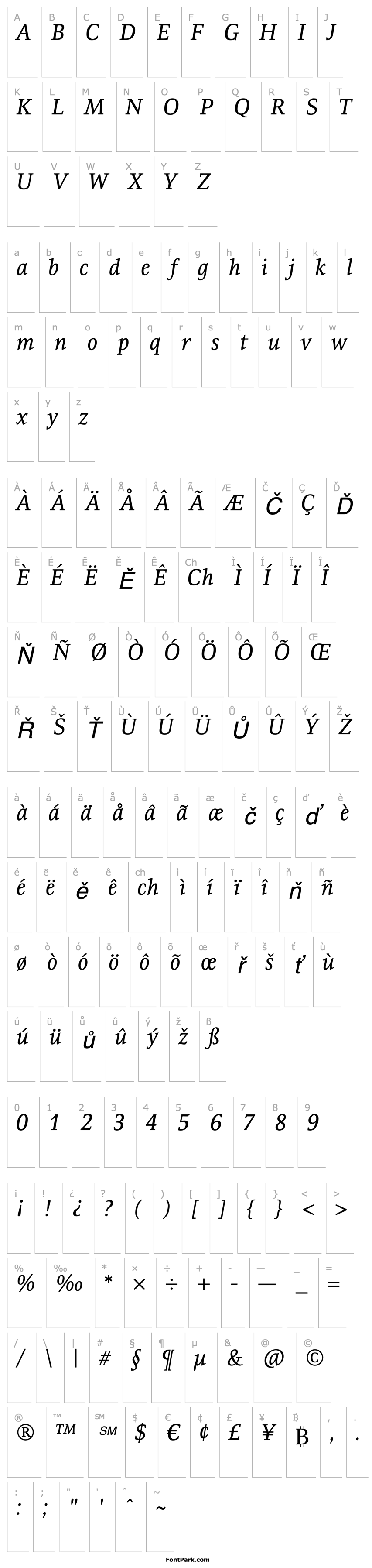 Overview ResavskaITCStd-MediumItalic