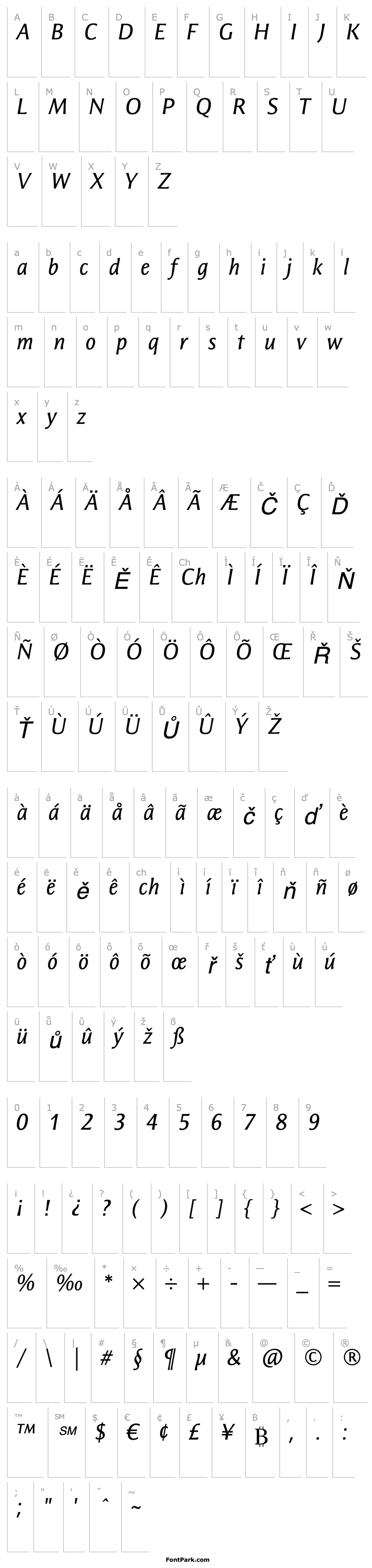 Přehled ResavskaSansITCStd-MediumItalic