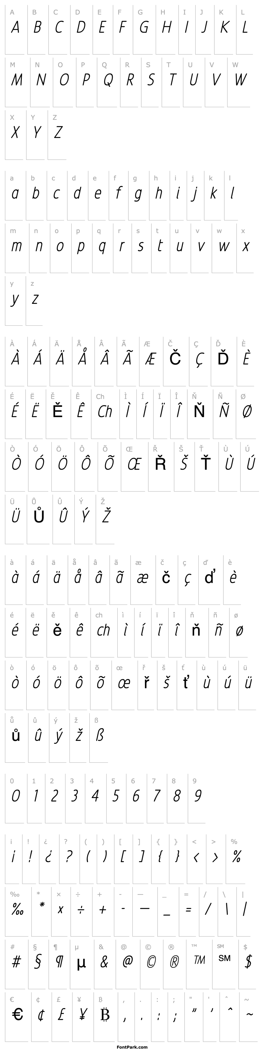 Overview Revalo ModernLight Italic