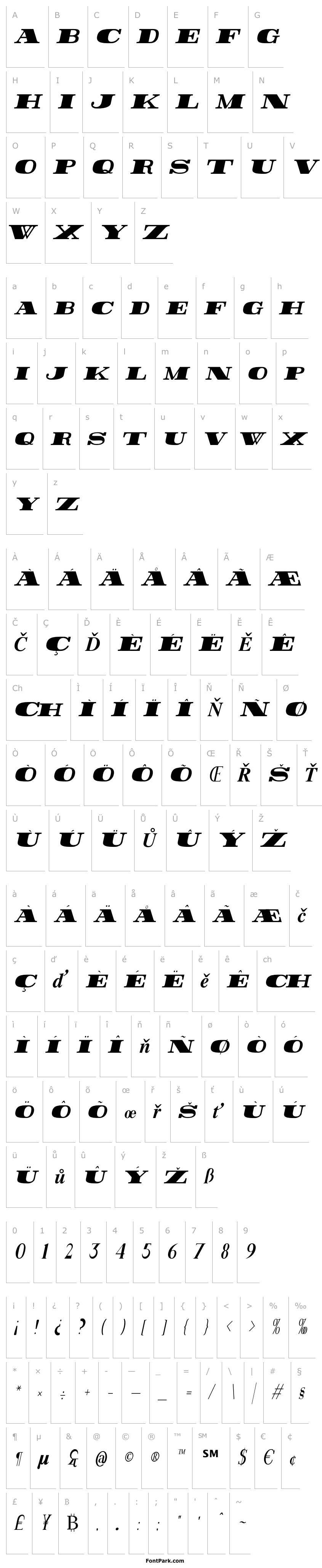 Přehled Rider Condensed ExtraBlack Italic