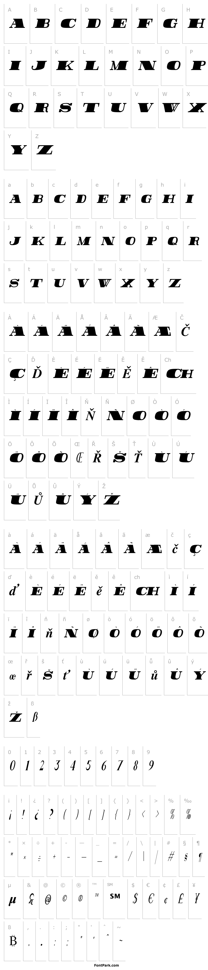 Overview Rider Tall Ultra-condensed ExtraBlack Italic