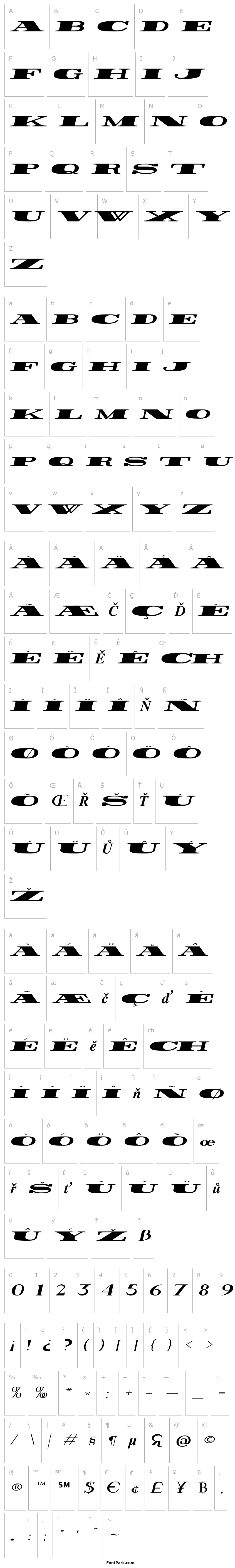 Přehled Rider Widest Ultra-expanded ExtraBlack Italic