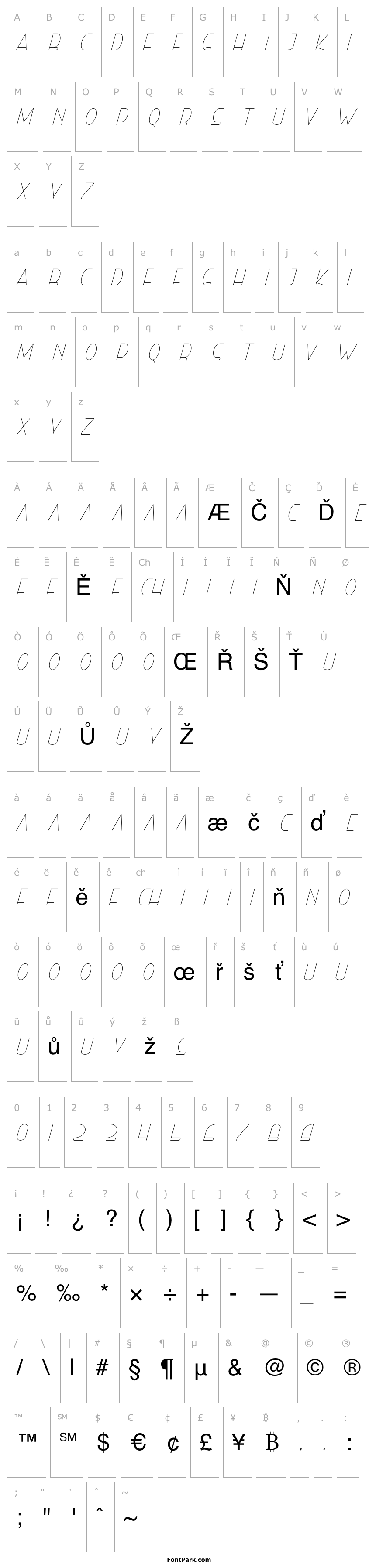 Overview Right Hand Hairline Italic
