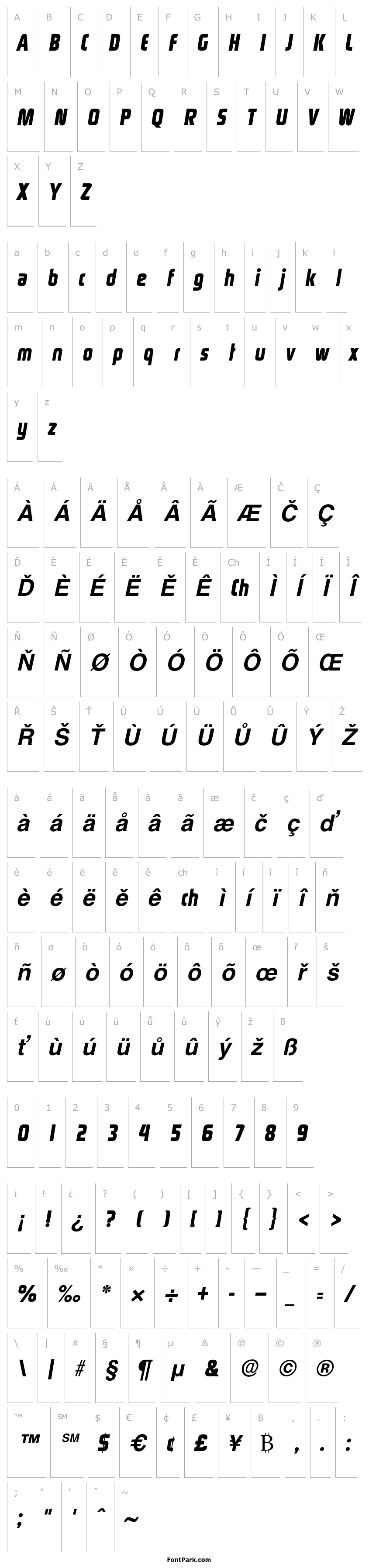 Overview Rinehart Bold-Oblique