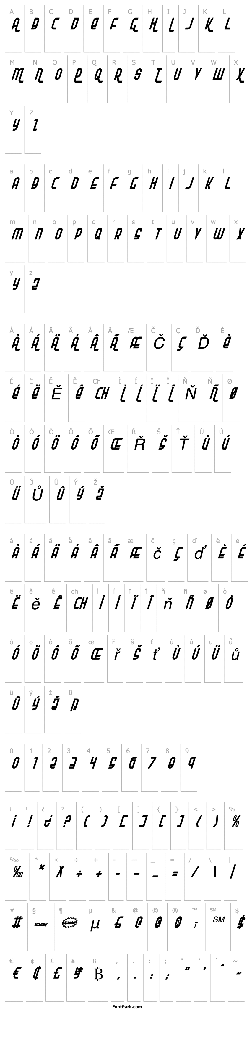 Overview Ro'Ki'Kier Condensed Italic