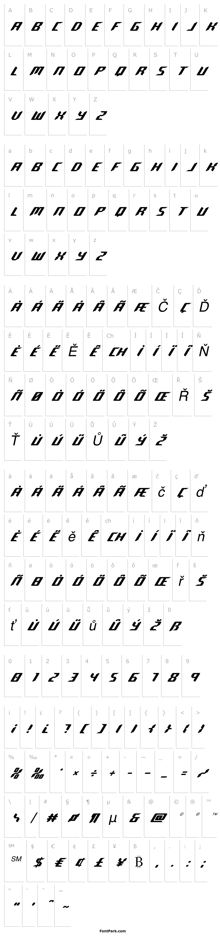 Přehled Robo-Clone Italic