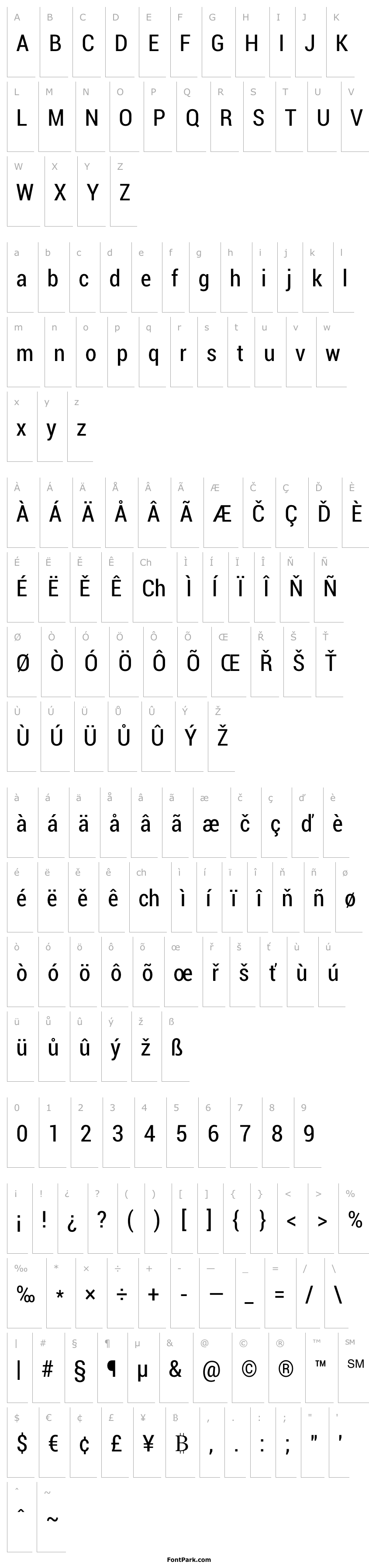 Přehled Roboto Condensed