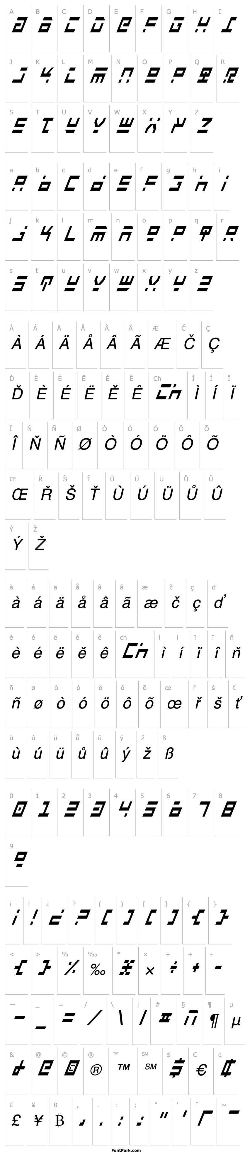 Přehled Rocket Type Cond Italic