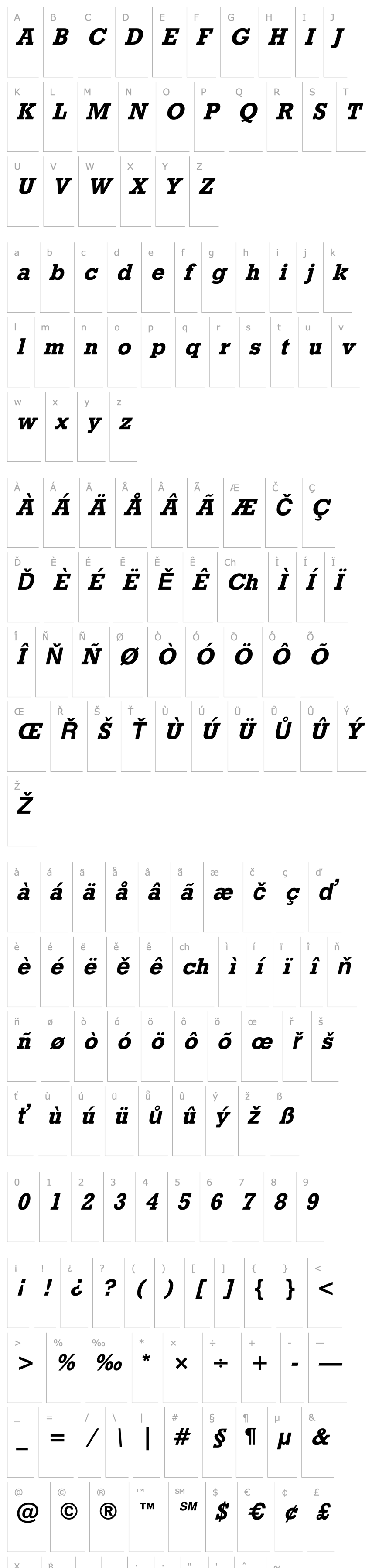 Overview Rockland Bold Italic