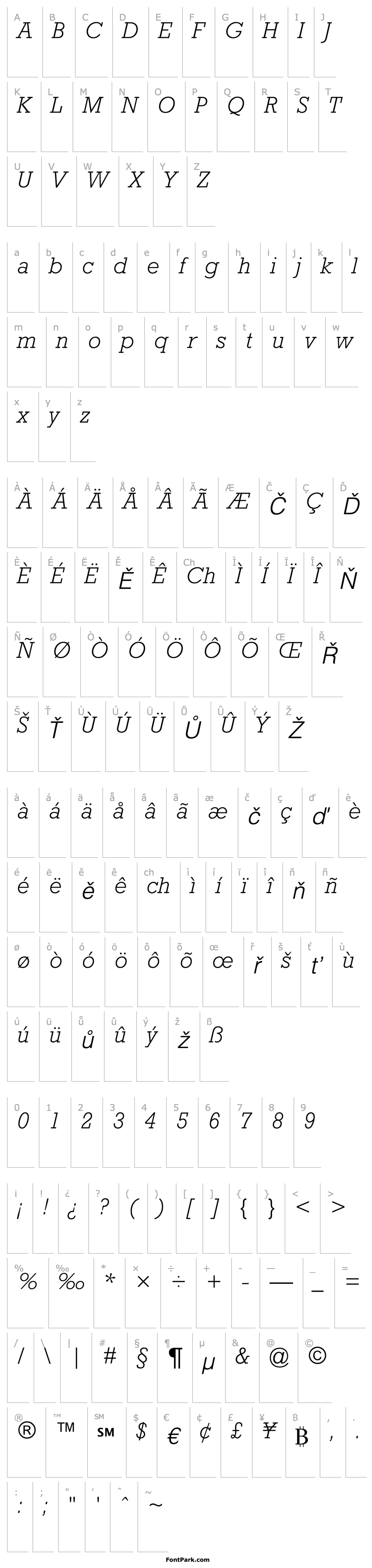 Overview Rockwell-Light Italic