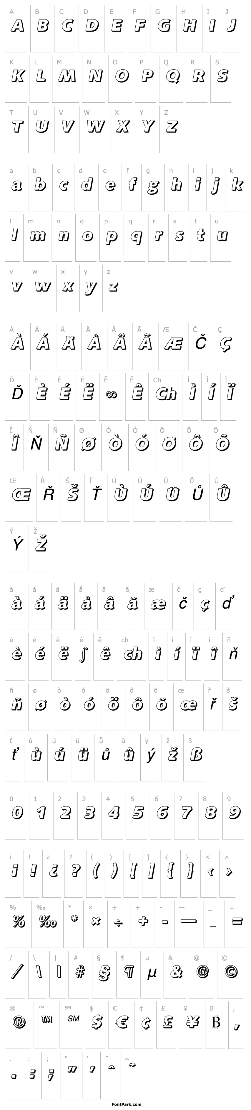 Overview RogerBeckerShadow-ExtraBold-Italic