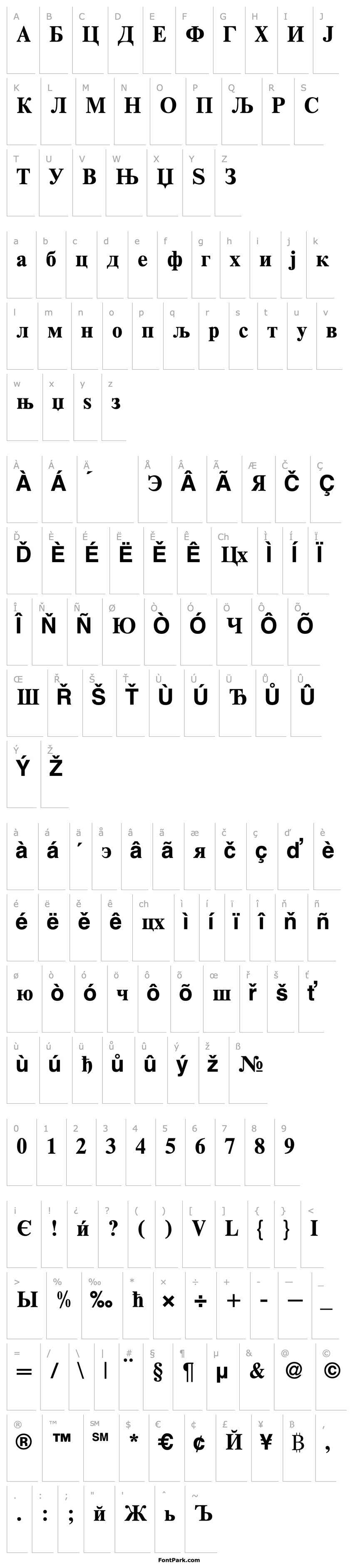 Overview RomanCyrillic-BoldA