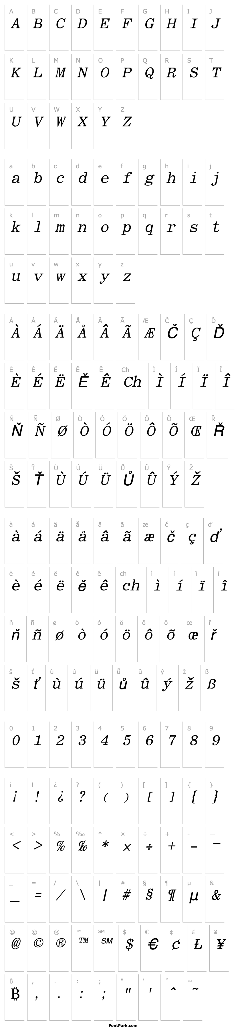 Overview RomanFixedWidth Italic