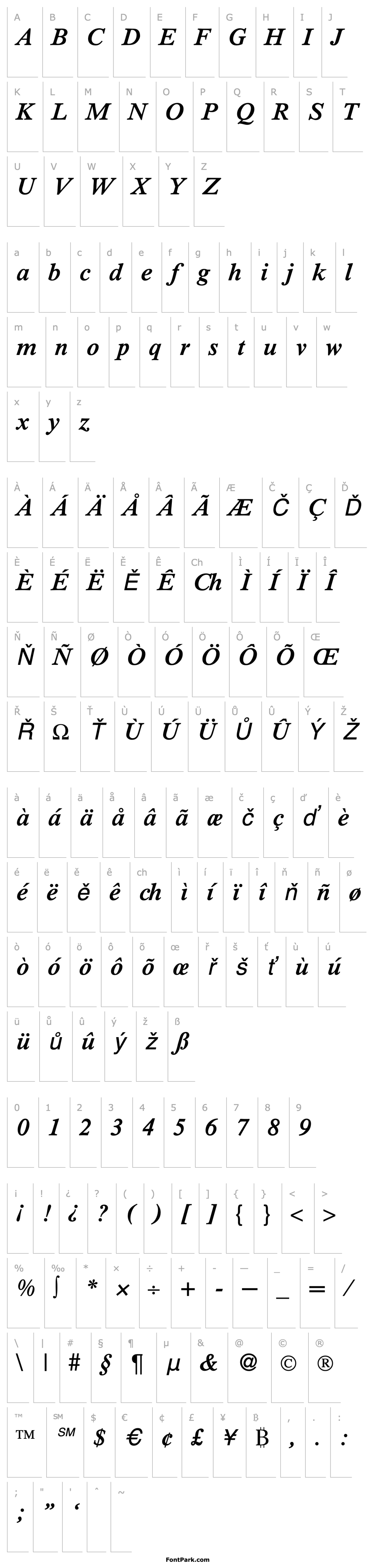 Overview RomanInserat-RegularItalic