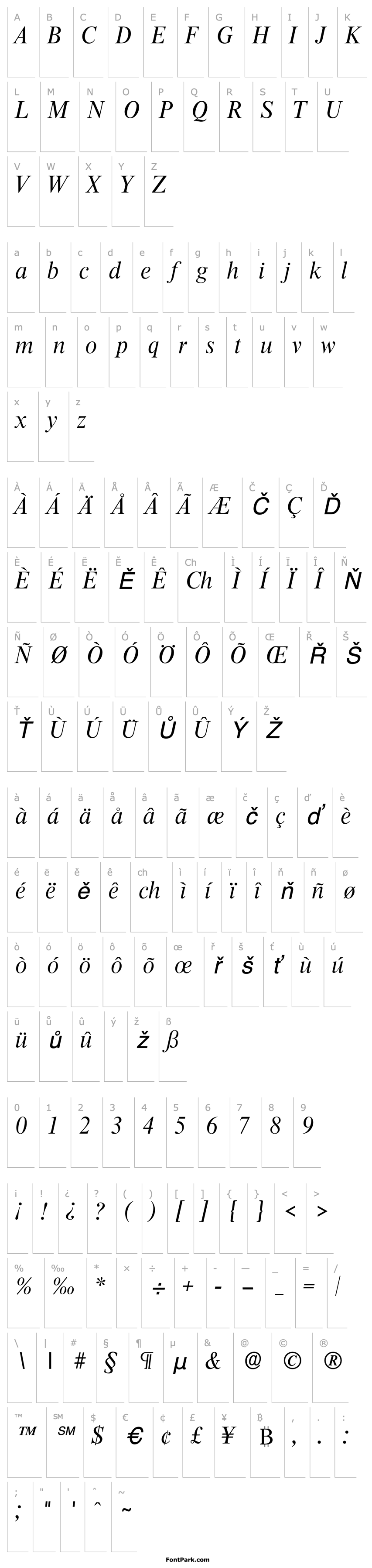 Overview RomanLH Italic