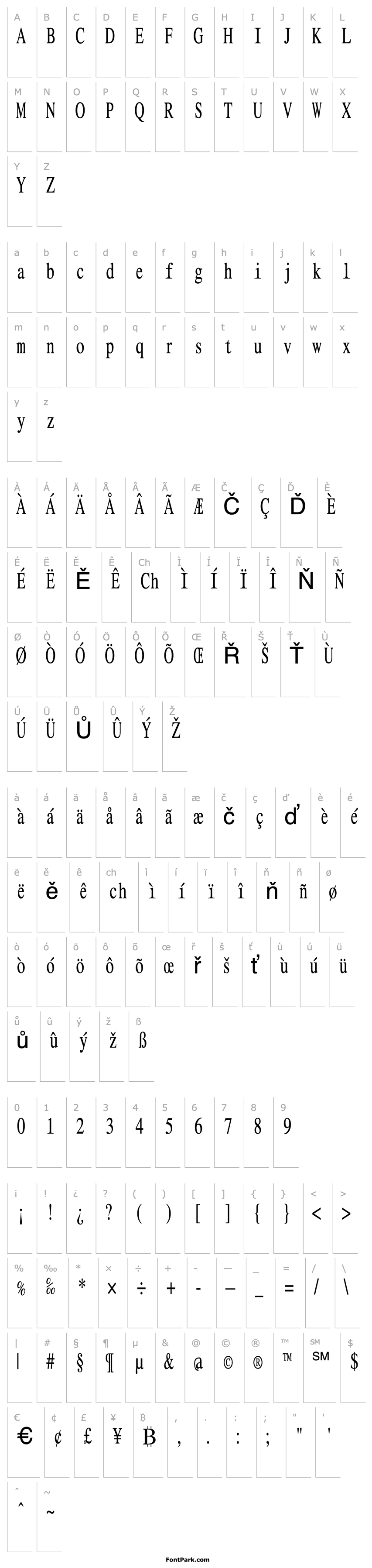 Overview RomanMonoCondensed