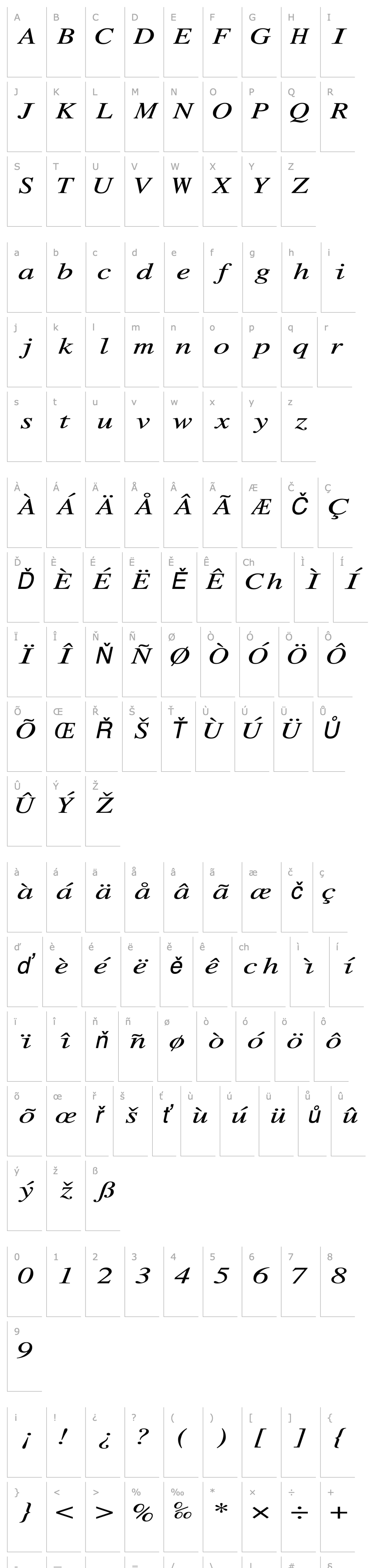 Overview RomanMonoExtended Italic