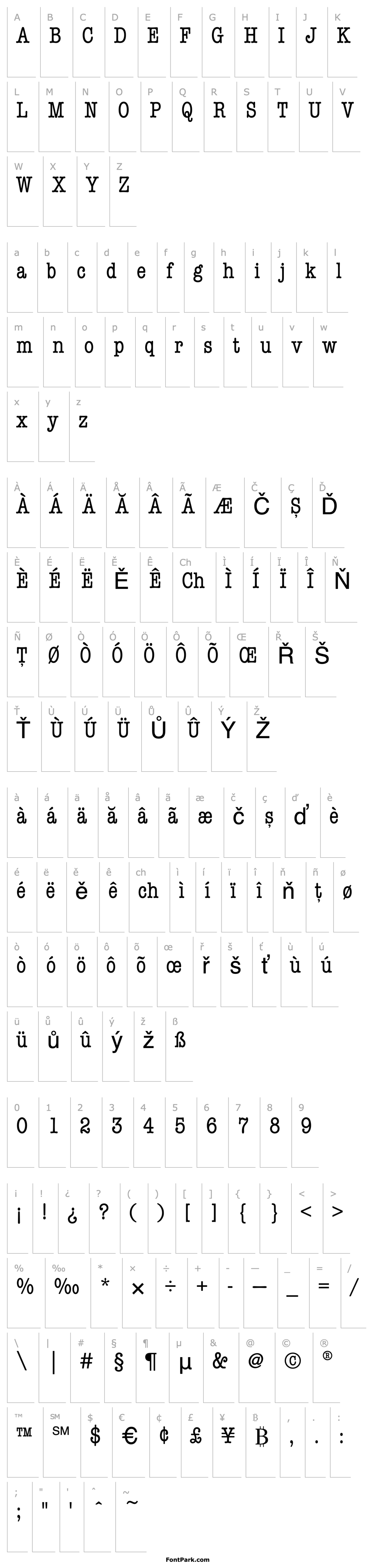 Overview RomtypewriterCondensed