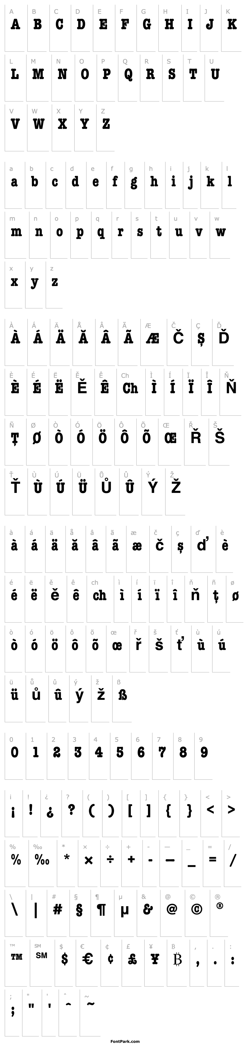 Overview RomtypewriterCondensedBold