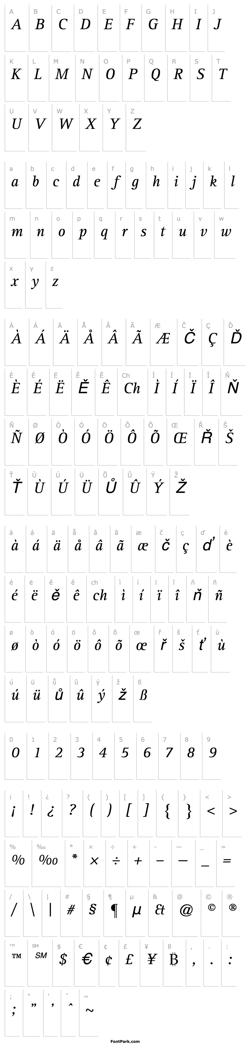 Přehled Rotis Serif Italic 56