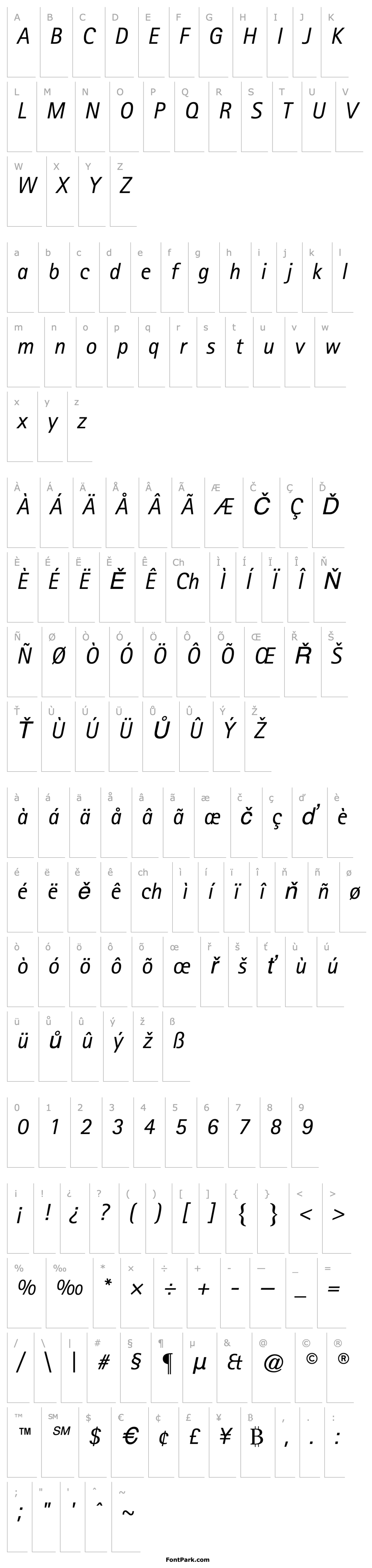 Overview RotisSansSerif-Italic