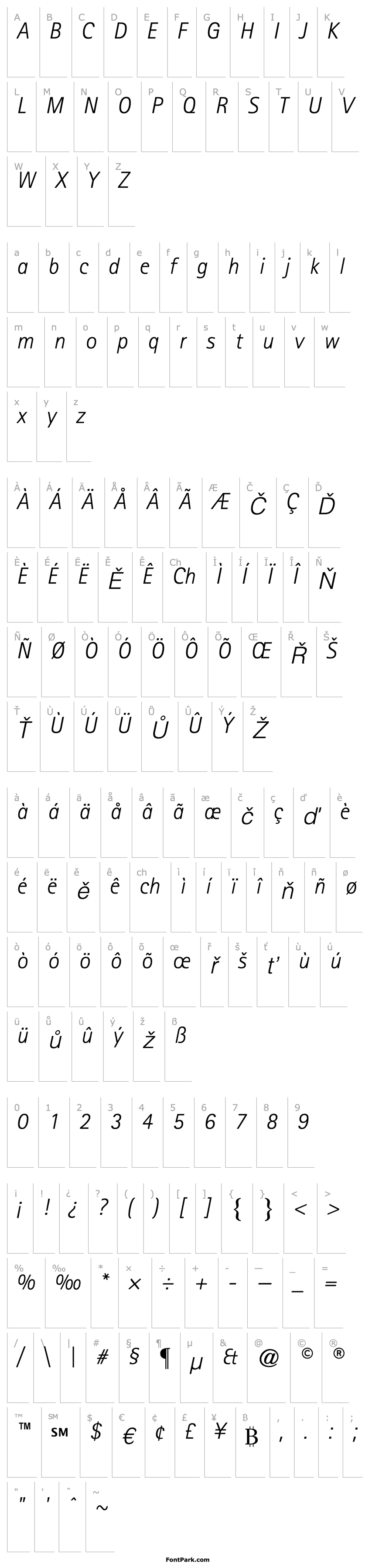 Overview RotisSansSerif46-Light Italic