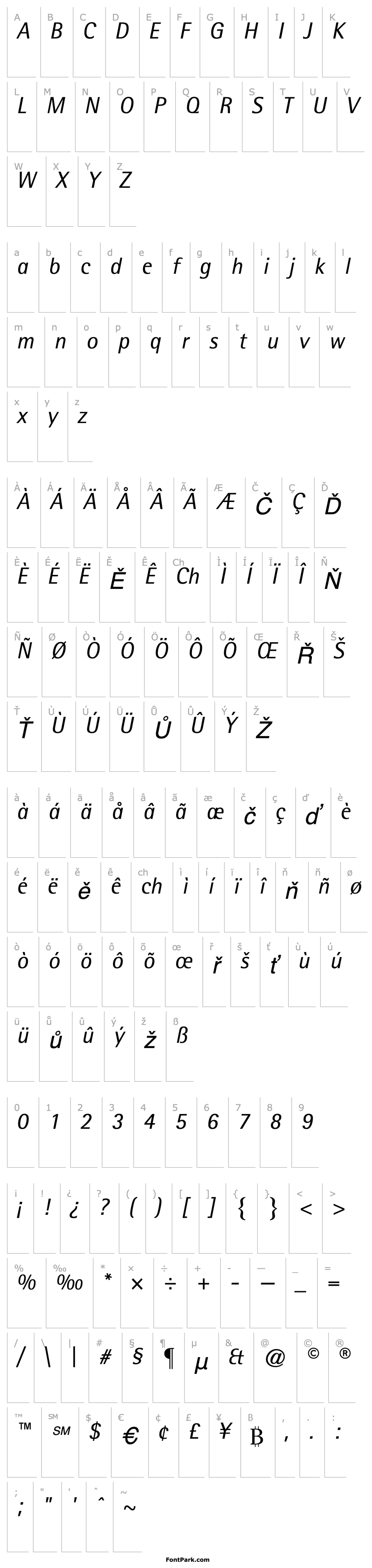 Overview RotisSemiSans56-Italic