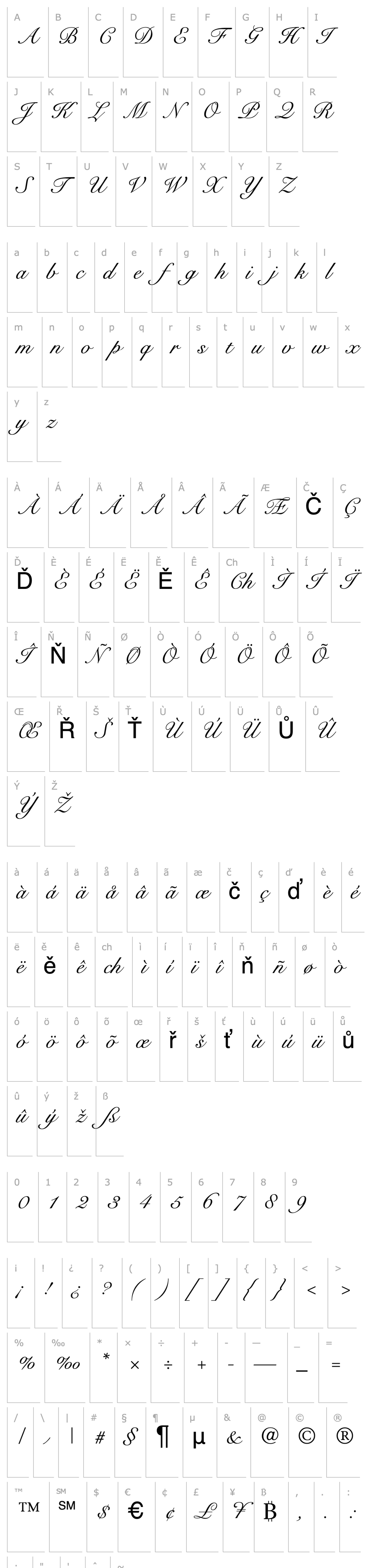 Overview Roundhand-Regular